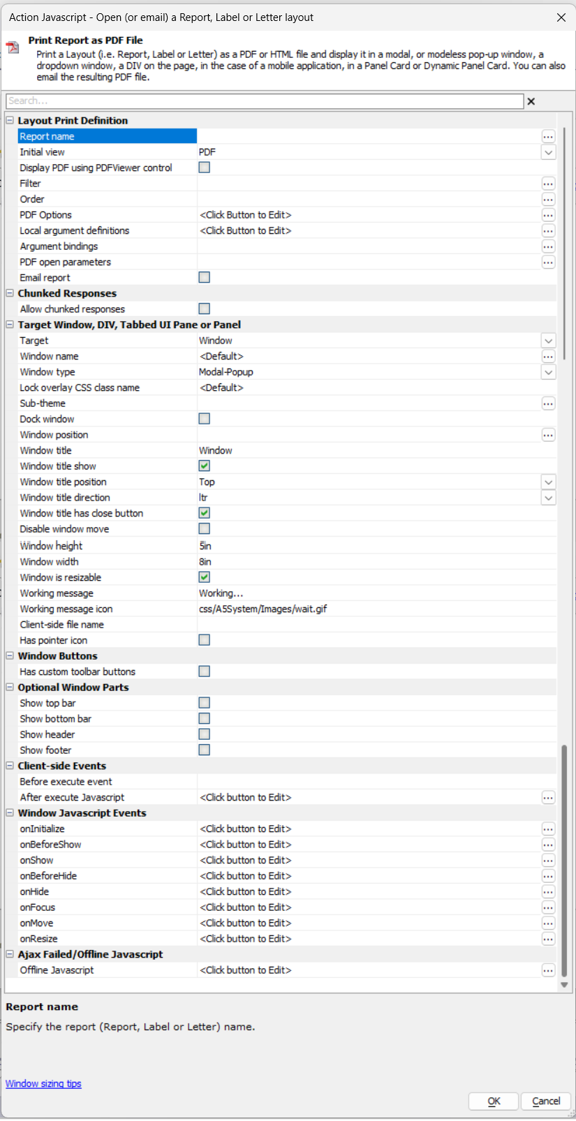 Open Or Email A Report Label Or Letter Layout Default Dialog